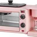 3-in-1 multifunctional home breakfast machine, mini oven, coffee maker (Pink)