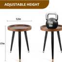 KGPLOME Plant Stand Indoor,Mid Century Walnut Wood Plant Table, Heavy Duty Metal Tall Flower Pot Stand,Modern Round Small Side End Table With Raised Design(12"x17")
