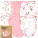 Organic Zipper Swaddle Sleep Sacks 3-Pack Swaddles for Newborns 0-3 Months, Adjustable & Breathable Infant Sleep Sack, Easy Diaper Change Swaddling Blanket for Baby Girls & Boys