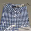 Amazon Essentials Men's Slim-Fit Short-Sleeve Poplin Shirt (Medium, Light Blue White Gingham) 2 Pack