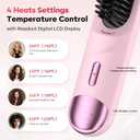 Go Brush Pro for Short Hair Hair Straightener Brush Cordless & Portable with 300M Negative Ions, 4 Temps Fast Heating, Game Day Ready Styling Tool for Watch Parties, Travel & Daily Use Nude Pink