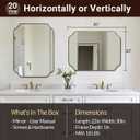 ANDY STAR Brushed Gold Mirror, 22"x30" Bathroom Vanity Mirror, Rounded Rectangle Bathroom Mirror with Rust-Proof Stainless Steel 1" Frame, Wall Mounts Horizontally or Vertically