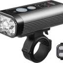 RAVEMEN PR2400 Bike Light for Mountain Biking, 2400 Lumens Bike Headlight with OLED Runtime Display, USB Output, Far Reaching High Beam, Anti-Glare Low Beam, IPX8 Waterproof