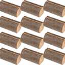Ripeng 12 Pcs Rustic Wood Place Cardholders Bulk Wooden Table Number Stand Wooden Bark Memo Holder Photo Picture Note Clip for Rustic Wedding Birthday Party