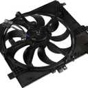 Engine Radiator Condenser Cooling Fan Assembly Replacement for Nissan Versa AT CVT 2012-2019 Models Black