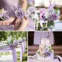 AmyHomie 25pcs Real Looking Artificial Pale Lavender Roses w/Stem for DIY Wedding Bouquets Centerpieces Arrangements Party Baby Shower Valentines Day Christmas Tree Decorations