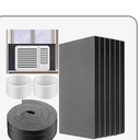 Pangda 6 Pcs 17 x 9 x 7/8 Inch Window Air Conditioner Insulated Foam Panels Insulation Winter Ac Side Surround Panels Kit with Top Seal Strip for Summer and Winter Indoor (Black)