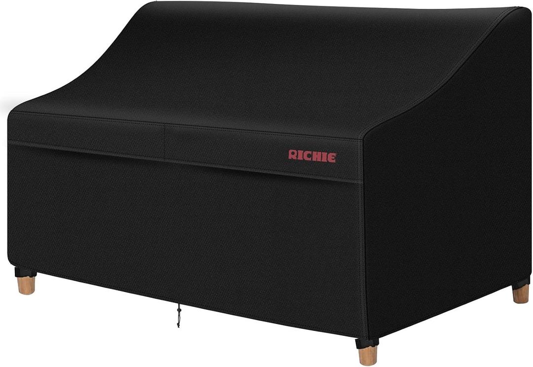 RICHIE Patio Loveseat Cover - Waterproof Outdoor 3-Seater Sofa Cover with Air Vent, UV Resistant Patio Furniture Covers for 78"W*34"D*31"H Loveseats (Black)