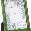 Realyoo 8x10 Picture Frame, Resin Photo Frame Natural Bamboo Inspired Handcrafted Decorative Frame with Tempered Glass Holiday Gift Home Gallery Wall Mantel Display Studio Office Hallway Décor, Green