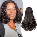 French Curly Braiding Hair Prelooped 12 Inch Dark Brown Crochet Hair for Women 8 Packs Short Crochet Braids with Curly Ends Synthetic Hair Extension 4#