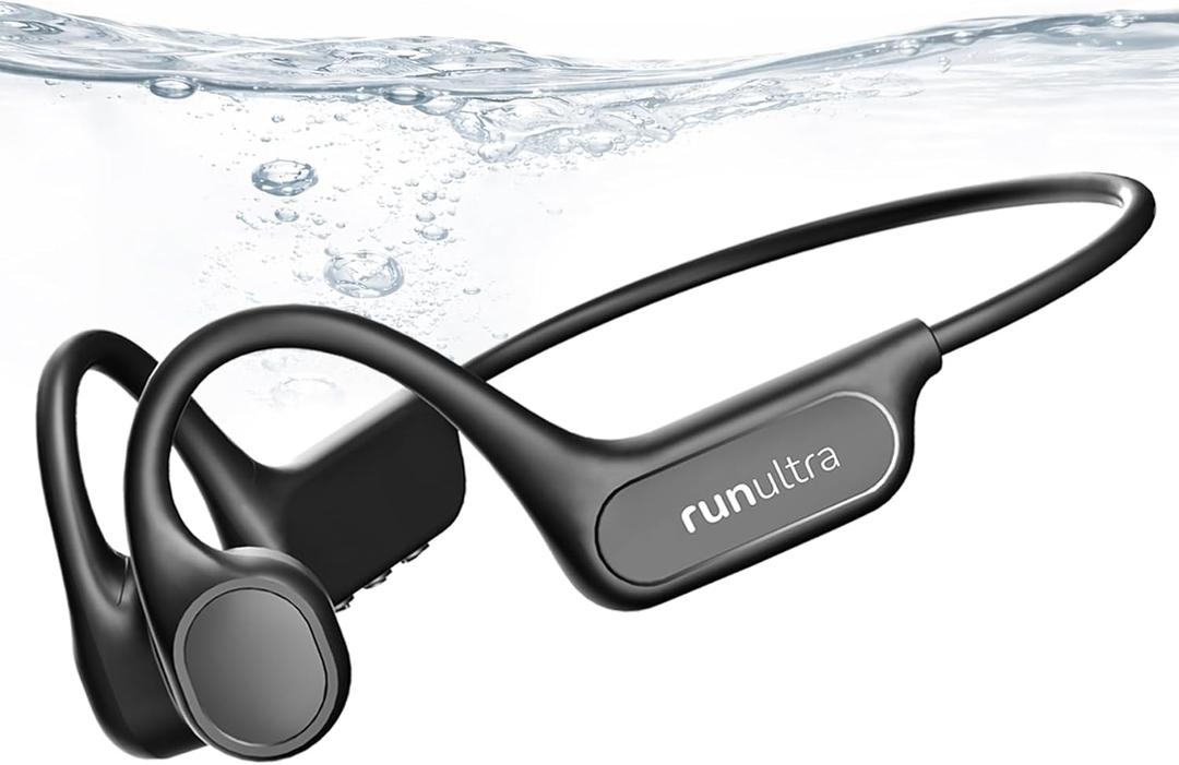 Bone Conduction Headphones, IPX8 Waterproof Swimming Headphones with 32GB MP3 Player, Bluetooth 6.0 Lightweight Open-Ear Sports Wireless Earphones for Running, Cycling, Gym, 10H Playtime