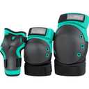 Dark Lightning Kids/Junior/Youth Knee Pads Elbow Pads Wrist Guards 3 in 1 Protective Gear, for Skateboard,Roller Skate,Inline,Cycling,MTB Bike,Scooter(Green,M)