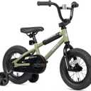 12 14 16 18 Inch Kids Bike BMX Style Bicycle with Training Wheels Coaster Brake for 1-10 Years Old Toddlers Boys Girls Multiple Colors (Army Green)