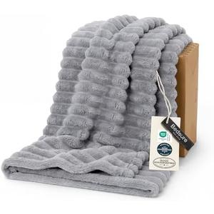 Bedsure GentleSoft Grey Throw Blanket for Couch, Father Birthday Gifts for Men Husband Him Dad, Cozy Soft Blankets for Women, Cute Small Fleece Throws, Light Grey, 88x88