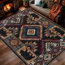 9x12 Western Cabin Area Rugs for Living Room
Washable Soft Low Pile Print Lodge Bear Rug, Non Slip Southwestern Rustic Rug for Bedroom