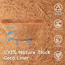 LAVEVE 30 Inches Trough Coco Liner Replacement for Plant Hanging Basket, 2 Pcs Thick Coconut Fiber Liners for Garden Flowers Planter, Window Flower Box, Vegetables Pot