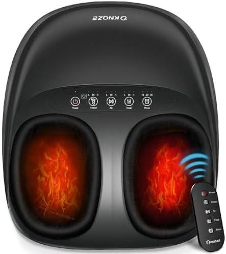 KNQZE Foot Massager Machine with Heat, Shiatsu Deep Kneading Foot Massager with Remote, Compression, Multi-Massage Modes, Auto-Off Timers, Gifts for Women Men, FSA or HSA Eligible