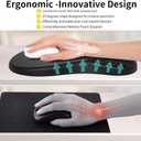 Ergonomic Mouse Pad with Wrist Support & Massage Design  Memory Foam Cushion, Non-Slip PU Base  Carpal Tunnel Pain Relief for Wireless Mouse & Desk Use  12x8 Inch (Black)