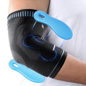 AGPTEK Elbow Compression Sleeve with 2 Gel Pads, Pain Relief Elbow Brace Tendonitis and Tennis Golfer's Elbow, Breathable Arm Sleeve Support for Tennis, Golf, Basketball, Weightlifting, L