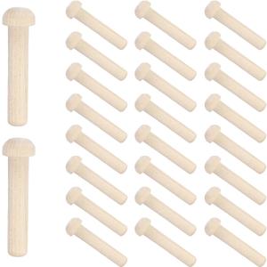 MECCANIXITY Wooden Axle Pegs 5/16" Dia. 1-13/16" Length, Unfinished Wood Pegs for DIY Model Cars Trucks, 25pcs