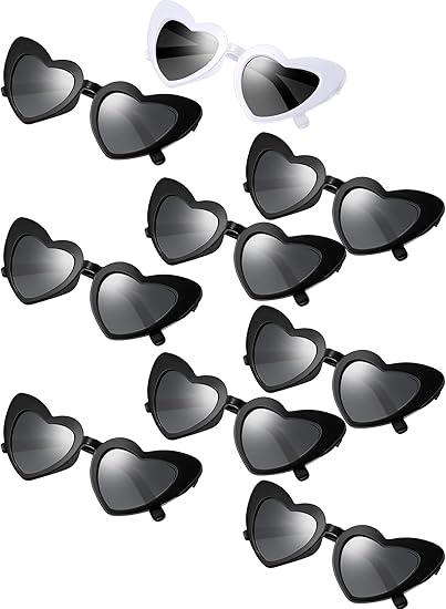 Frienda 9 Pairs Heart Shaped Sunglasses Bachelorette Heart Sunglasses Gift for Women Wedding Party Favors
