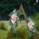 Artificial Wedding Arch Flowers Kit(Pack of 2) for Wedding Arch, Bridal Shower, Ceremony and Reception Backdrop Decoration (Coral Pink)