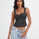 Trendy Queen Double Lined Crop Tank Top for Women Cute Summer Backless Shirt Spring Y2K Top Junior Going Out Concert Vacation (Black, XL)