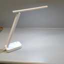 Power Strip with LED Desk Lamp, 3 Outlets 4 USB Ports(2 USB C) 4 Modes 5 Level Touch Lamp Small Desk Lamp for Home Office Bedroom Bedside Study Reading Light, 5ft Extension Cord, Dorm Room Essentials (White)