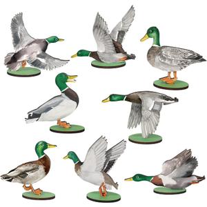 FYSUIMU 8Pcs Mallard Wood Table Centerpiece Watercolor Duck Tabletop Detachable Sign Tiered Tray Decor for Hunting Baby Shower Gender Reveal Birthday Photo Props Party Favor Supplies