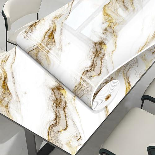 Amazon.com: 2.4mm Thick Marble Contact Paper for Countertops Waterproof Peel and Stick Wallpaper Removable Self Adhesive Gold and White Thickened Wall Paper Roll for Kitchen Bathroom Furniture 23.62" x 110.24" : Tools & Home Improvement