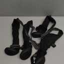 Idepet Dog Suspender Boots, Tall Dog Boots Anti-Slip & Fall Waterproof Shoes Leggings, Adjustable Suspender Boots for Dogs Winter Snow Rain Hiking Paws Protector(Black, 4)