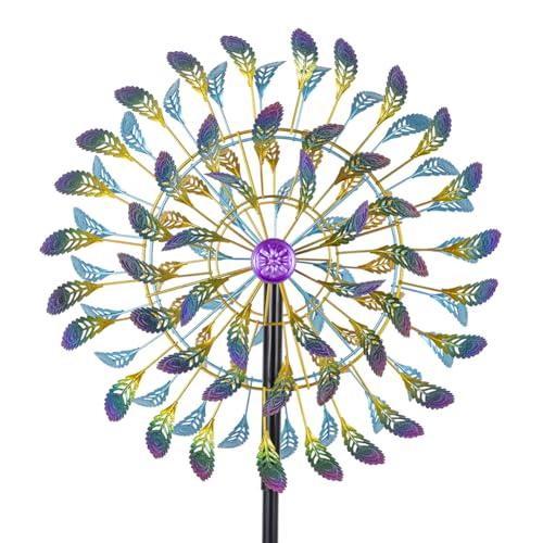 DREAMSOUL 360° Large Wind Spinner Outdoor Metal 6 Blades Windmill for Yard, 80 Inch Kinetic Wind Spinner for Patio Lawn Decor