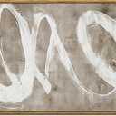 ARPEOTCY Large Framed Canvas Wall Art, 24x36 Inch, Modern Minimalist Abstract Art Prints, Contemporary Neutral Decor for Living Dining Room Hallway Bedroom Fireplace, Sandstone Textured Decor (36L" x 24W", white gestures)