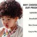 Sywwlov Brown Short Curly Wavy Wigs for Kids Child Costume Cosplay Wig Hair Adjustable Synthetic Heat Resistant (Brown)