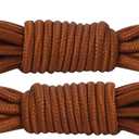 2 x 2 Pair Round Boot Laces, Shoelaces for Outdoor Work & Hiking Boots, Shoes Strings for Adults, Kids, Men, Women (43 inches, Coffee)