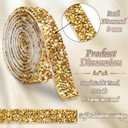 2 x FULZTEY 5 Rolls Rhinestone Ribbon Roll,Mix Colors Crystal Ribbon for DIY Crafts,1.5 cm Wide Diamond Strips Self Adhesive,5 Yards Shiny Rhinestone Tapes for DIY Car Clothes Wedding Party Decoration (White&Black&Rose Red AB&Orange AB&Gold)