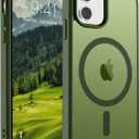 SUPFINE Magnetic for iPhone 11 Case(Compatible with MagSafe)(Military Grade Drop Protection) Slim Translucent Matte Shockproof with Anti-Fingerprint Phone Case,Cangling Green