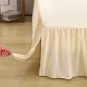 Bed Skirt Full Size Ruffled Bed Skirt with Split Corners, Full Bed Skirts 18 Inch Drop with Platform, 18'' Full, Beige