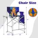 Makeup Chair 41'', Director Chair 600 lbs Portable, Makeup Chair for Makeup Artist with Table, Cup Holder, Storage Bag & Footrest