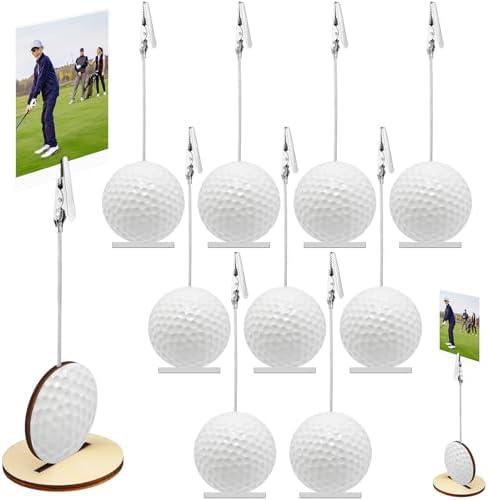 Funnymoom 20 Pcs Base Memo Clip Holder Table Number Card Place Holders Stand Note Paper Clip Centerpieces for Table Party Favors Photo Stand Events Decoration(Golf)
