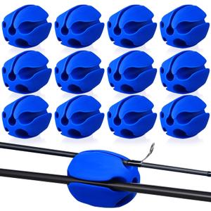 12 P cs Portable Silicone Fishing Pole Rod Holder Clips Fixed Ball 5 Holes Rubber Fishing Pole Puller Clips Silicone Rod Holder Straps for Travel Ground Car Bike (Blue)
