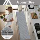 COSY HOMEER Soft Kitchen Floor Mats for in Front of Sink Super Absorbent Kitchen Rugs and Mats 20"x79" Non-Skid Kitchen Mat Standing Mat Washable, Polyester, Grey