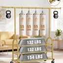 Heavy Duty Clothes Rack for Hanging Clothes Load 688 LBS, Height Adjustable Rolling Clothing Racks, Portable Metal Coat Rack Garment Wardrobe with Wheels and 3 Shelves for Bedroom, Gold