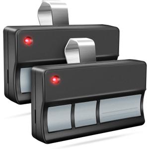 CreaCity 2 for Chamberlain LiftMaster Craftsman Garage Door Opener Remote 373LM 371LM 973LM 971LM Universal, Black, GR062V