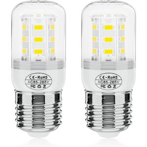 Upgraded KEI D34L Refrigerator Bulb 5304511738 LED Refrigerators Light Bulbs Fit for Frigidaire Kenmore, RefrigeratorS Light Bulb Replacement (3.5W 85V-265V E27 White Light)- 2 Packs