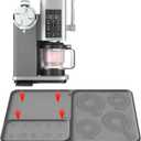 Compatible with Ninja Swril Creami Series 300/500/700 Models - 25 x 15 Countertop Mat, Silicone Coffee Mat with Drainage Groove, Thickened Design to Reduce Vibration Noise and Wear (Gray, Large) (Medium)