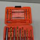 14 Pieces Screw Extractor Kit, 37# Cr-Mo & 6542 Hss Steel Cobalt Left Hand Drill Bits Set for Removing Broken Bolt and Rounded Nut, Ez Out Stripped Screw Set with Center Punch