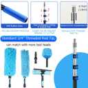 12FT Telescopic Extension Pole | 3-12FT Adjustable Aluminum Paint Roller & Cleaning Pole | Universal Twist-On Metal Tip | Sturdy Multi-Purpose Household Tool for Dusting, Painting & More, 12 Ft Blue