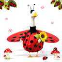 Spring Porch Goose Outfit for 20-23 Inch Concrete Goose Clothes, Ladybug Porch Goose Costume Funny Cement Plastic Goose Statue for Garden Yard Patio Art DecorBees and Ladybugs are Optional