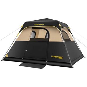 FanttikOutdoor Camping Tent 4 Person Instant Cabin Tent Setup in 60 Seconds with Rainfly & Windproof Portable with Carry Bag for Family Camping & Hiking, 8' X 8' X 59''